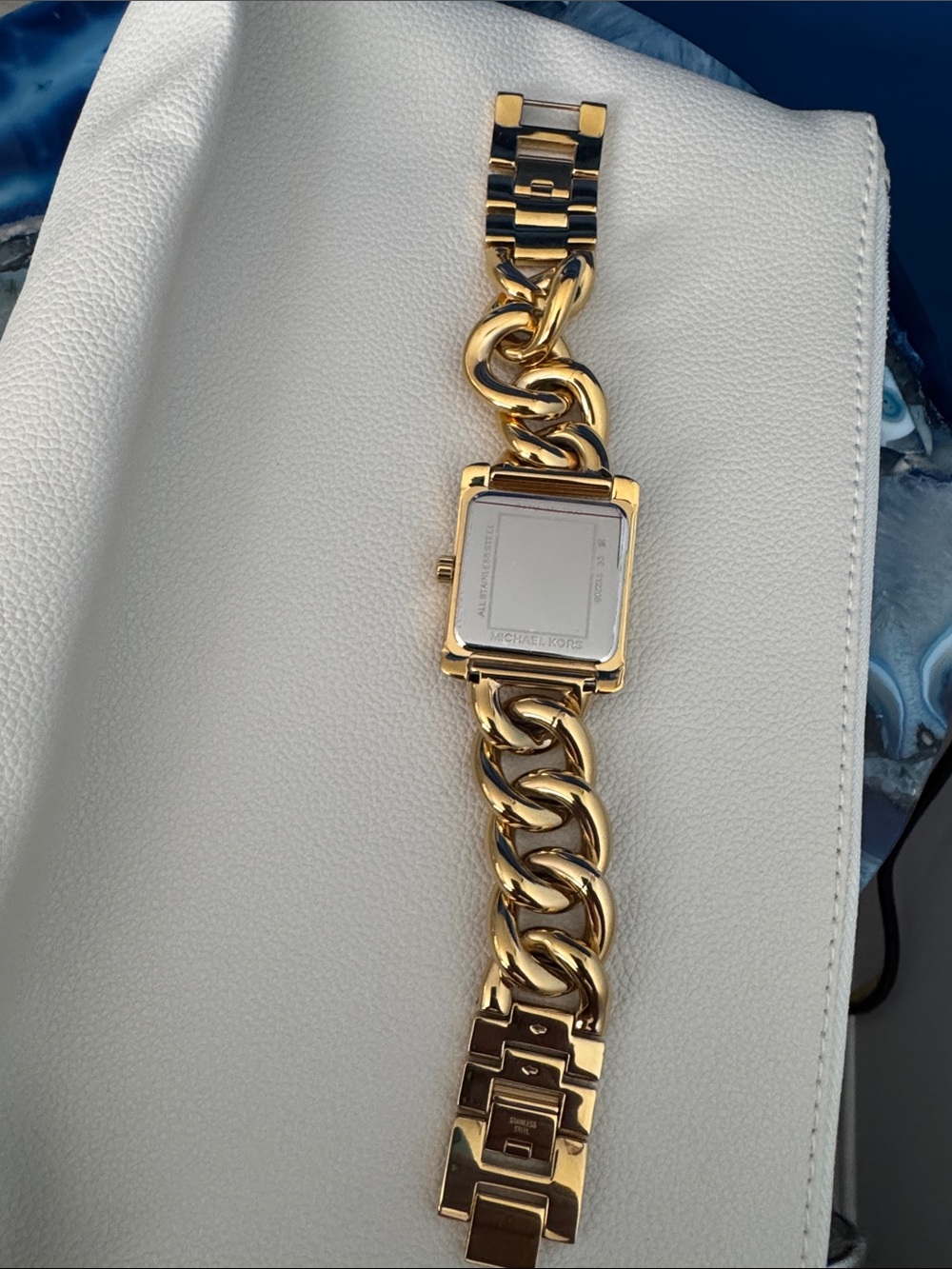 Michael Kors Gold Chain-Link Crystal Accent Women's Watch - Picture 6 of 11